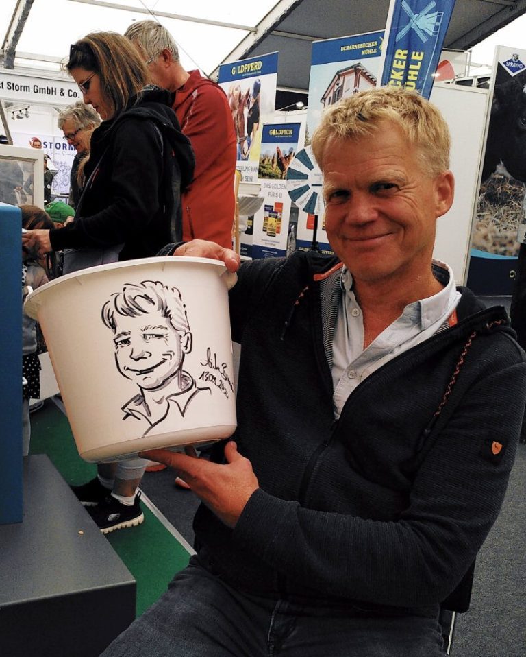 Karikatur Zeichnung, Schnellzeichnung  aus MV, Rostock