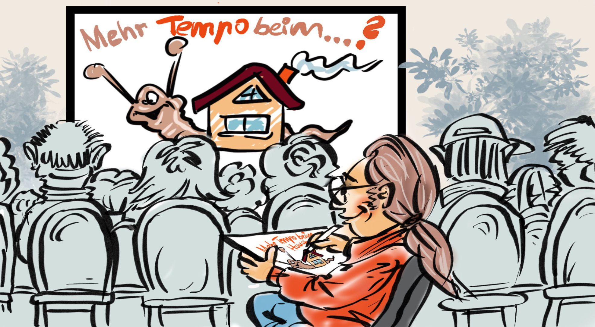 digitales Bild mit Schnellzeichner Mike Bauer im Cartoon-Stile