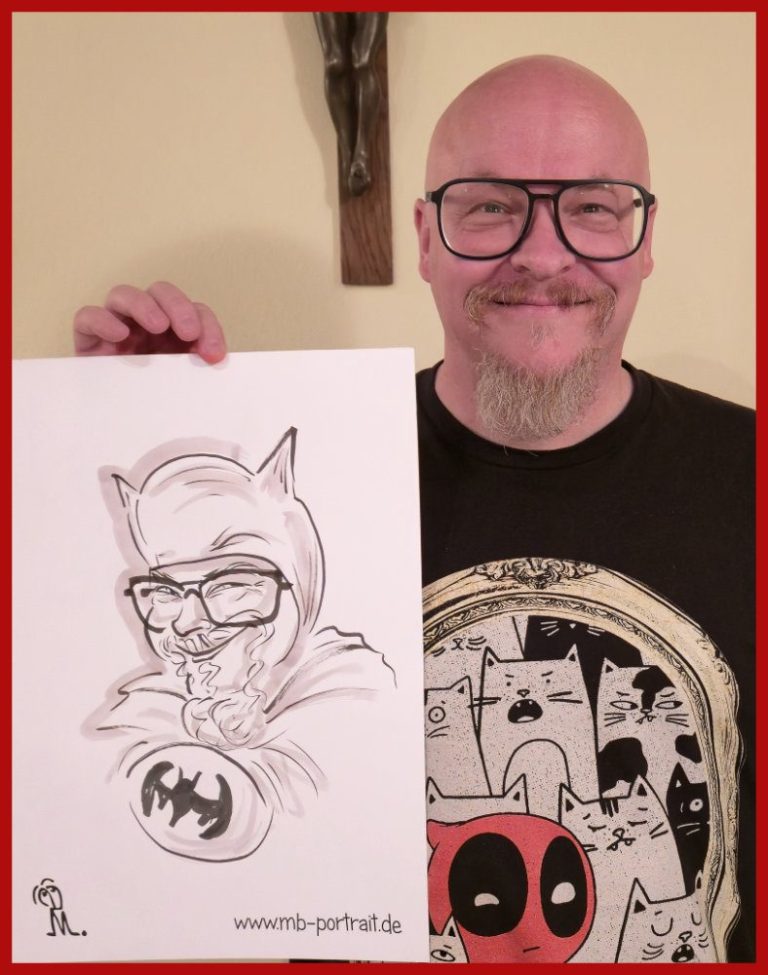 Schnellzeichner, Karikaturzeichner und Künstler aus Rostock auf einer Hochzeit in MV