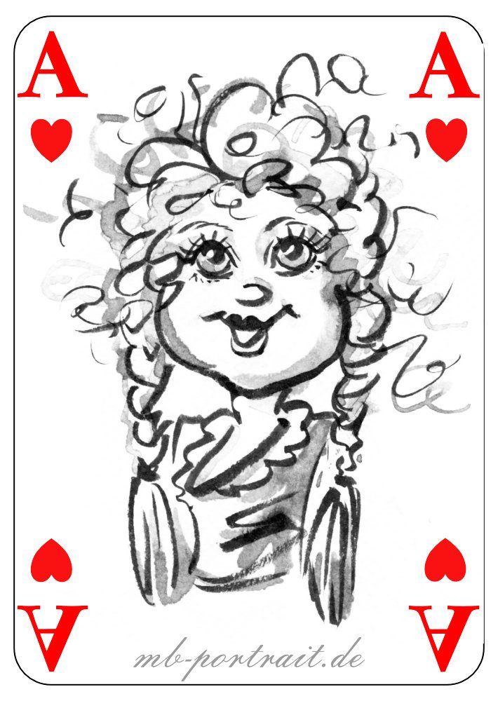 Kind als Karikatur Zeichnung, Schnellzeichnung  