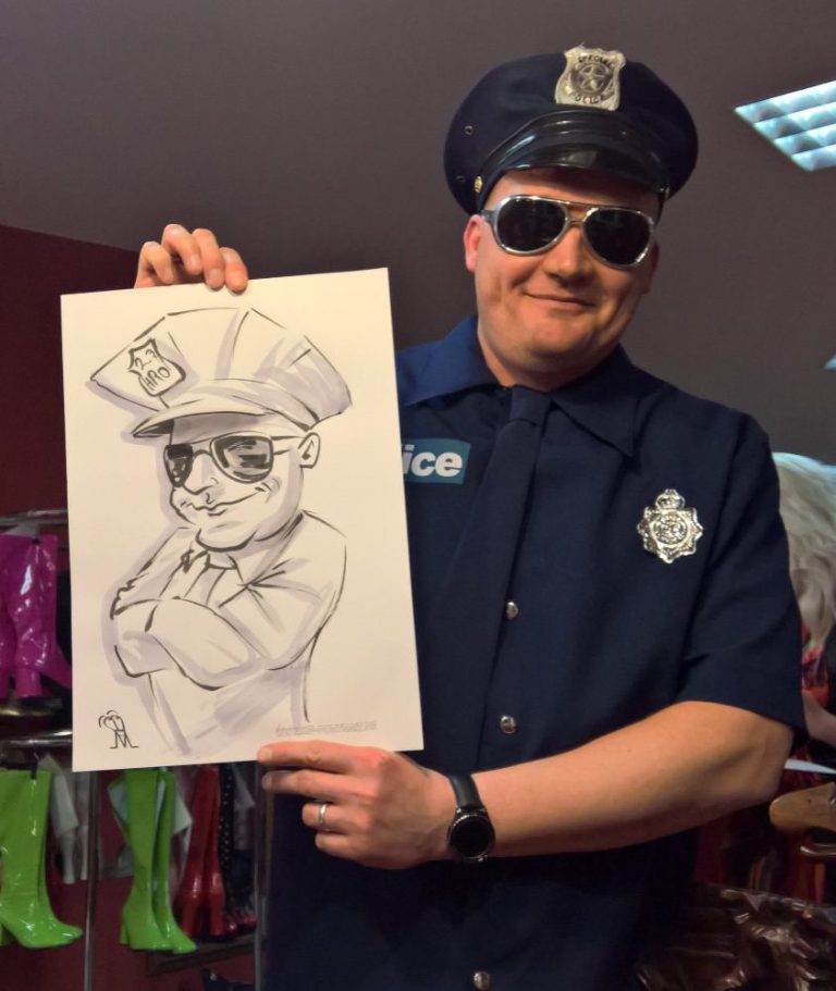  Karikatur Zeichnung, Schnellzeichnung  im Großformat für Kongresse und Messen