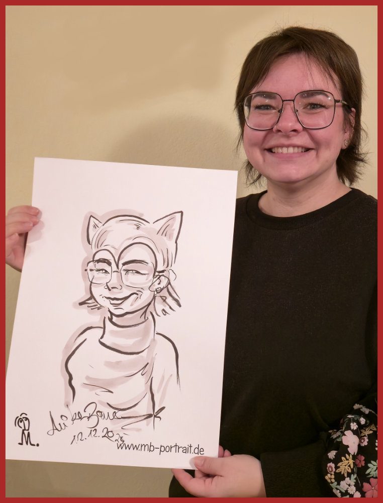 Schnellzeichner, Karikaturzeichner und Künstler Mike Bauer aus Rostock auf einer Hochzeit in MV und für ganz Deutschland