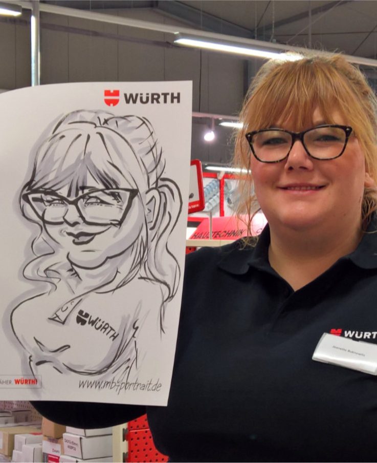  Karikatur Zeichnung, Schnellzeichnung  im Großformat für Kongresse und Messen